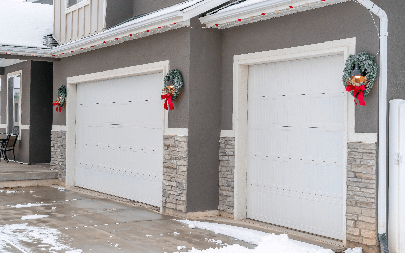 White residential garage door